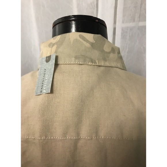 Anthropologie Hei Hei Women's Jacket Taupe Camo Crop Linen Size XSP NWT - Picture 10 of 12